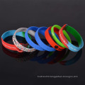Factory promotional custom 1 inch silicone wristbands no minimum
